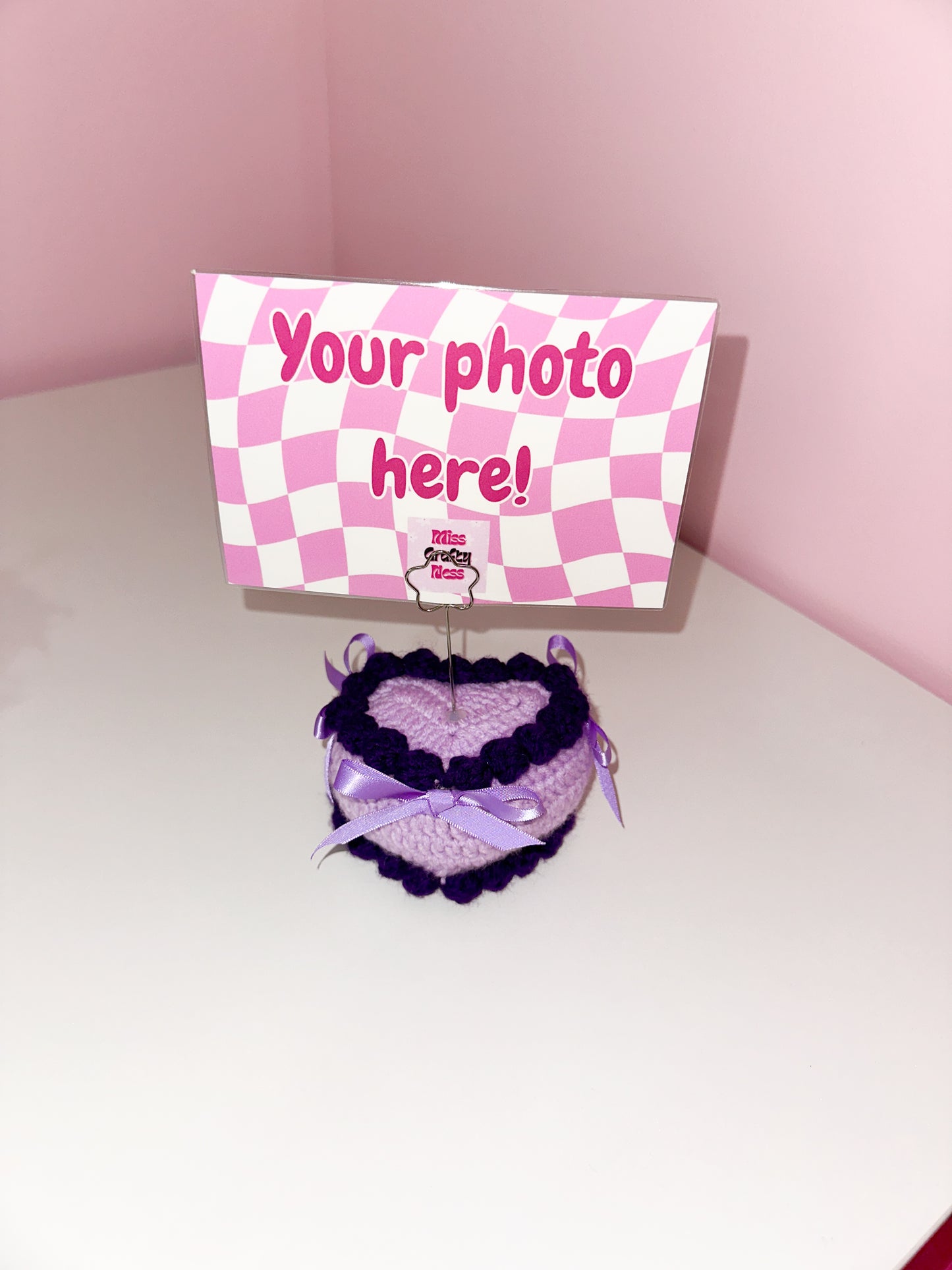 Crochet heart cake