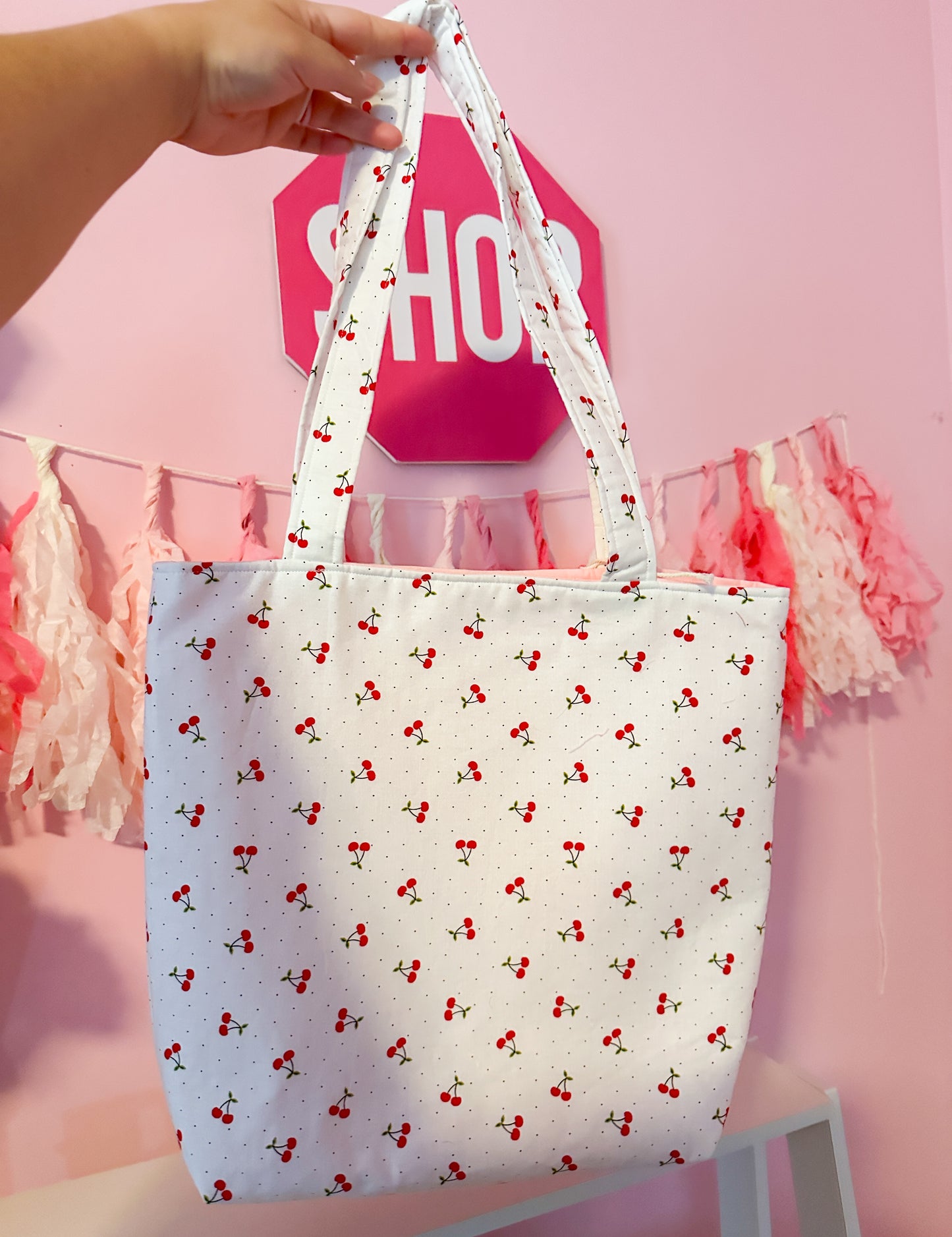 Cherries tote bag