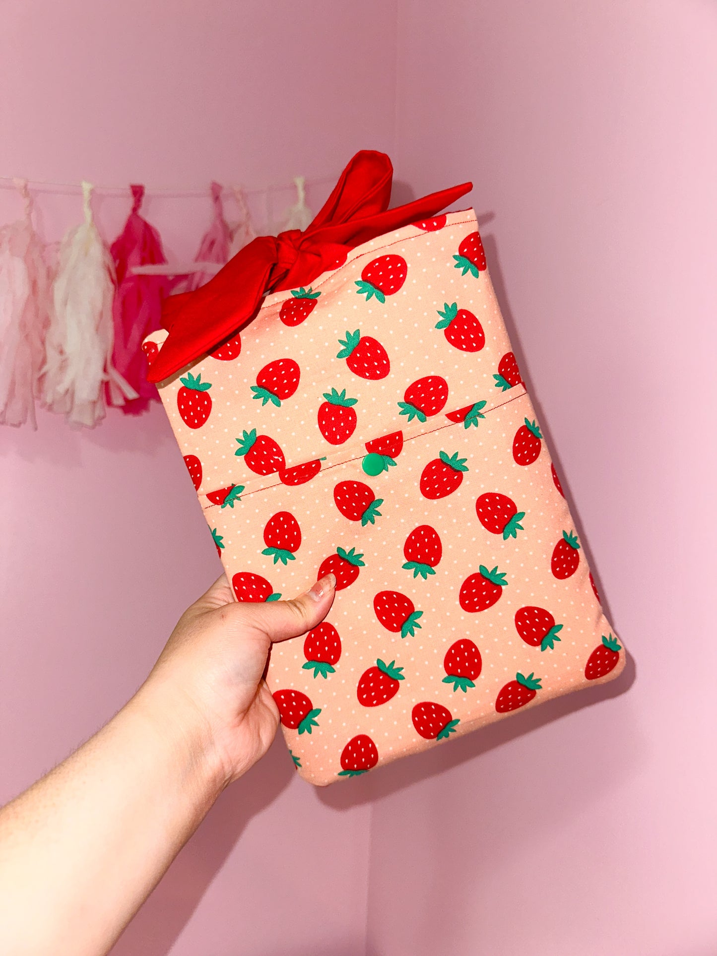 Strawberry book sleeve