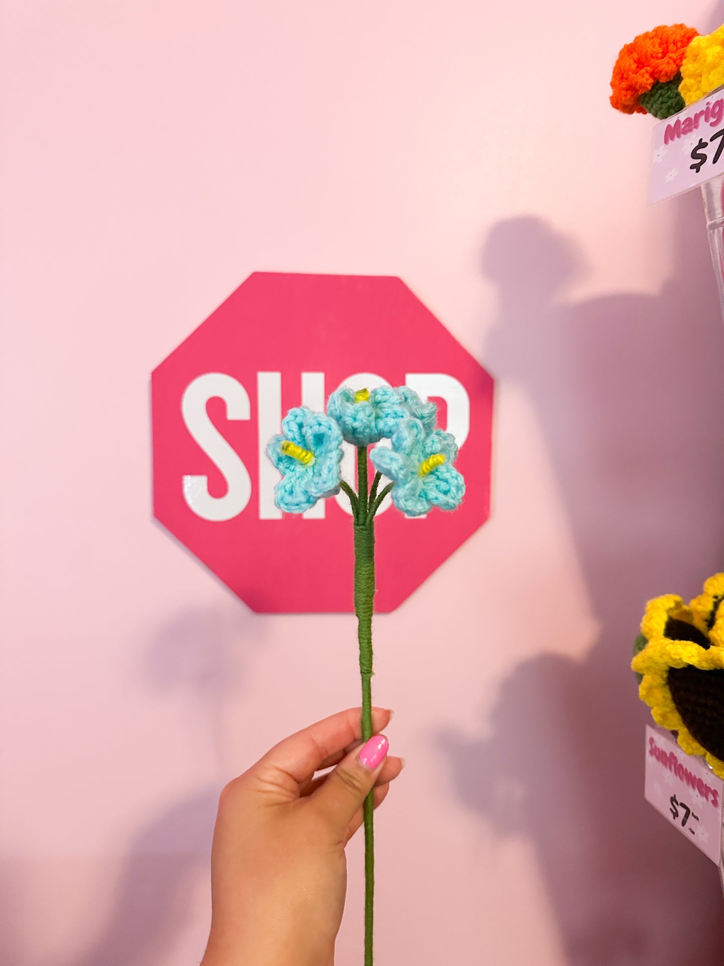 Crochet forget-me-nots