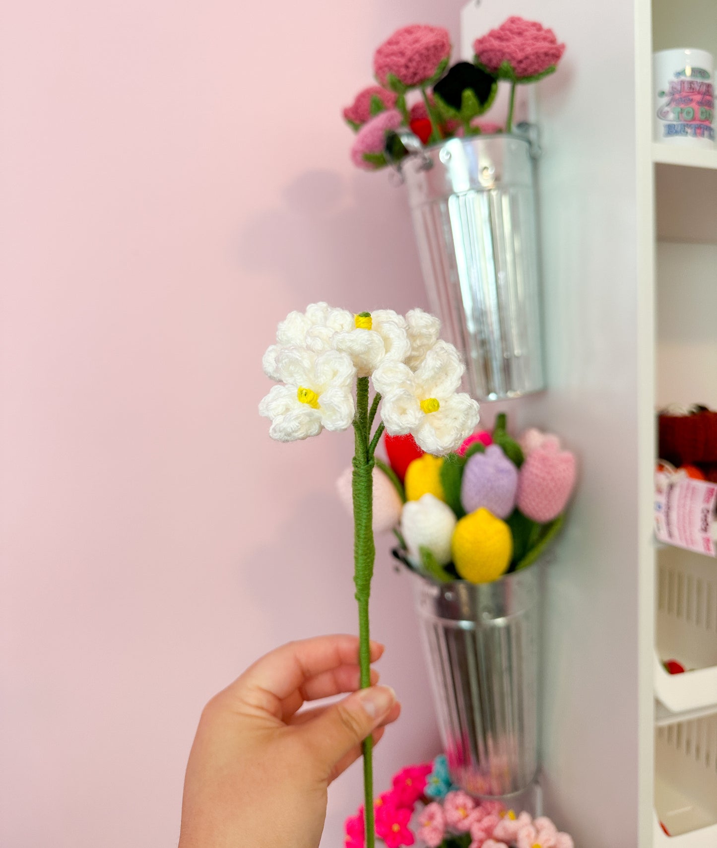 Crochet forget-me-nots
