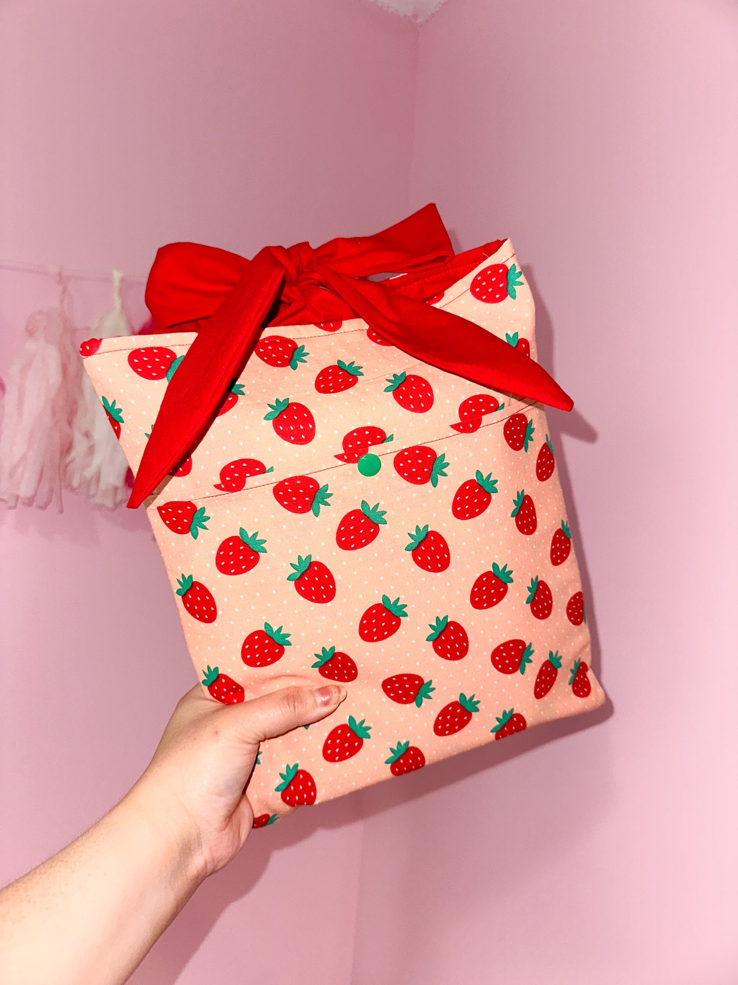 Strawberry book sleeve