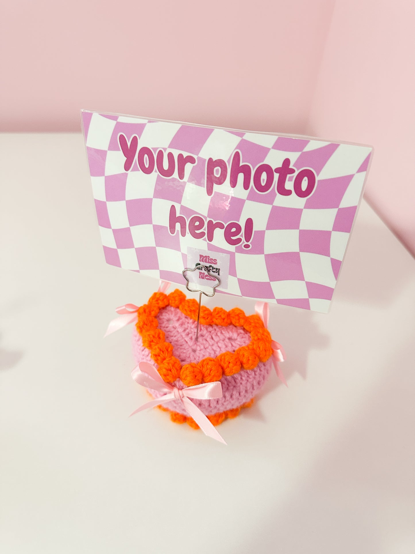 Crochet heart cake