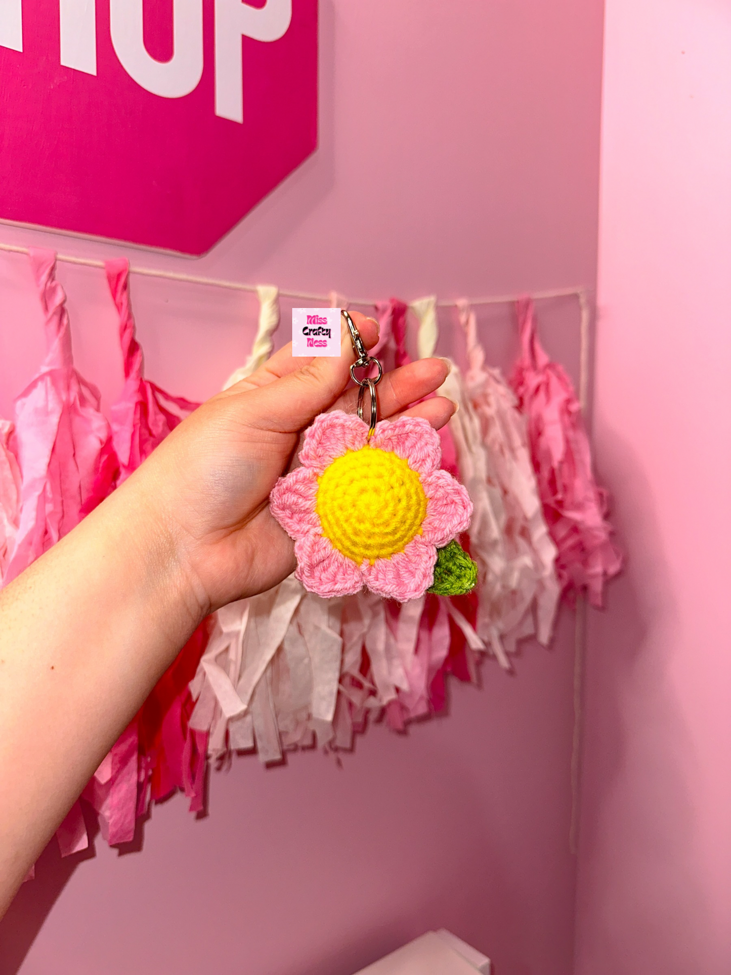 Crochet Daisy keychain