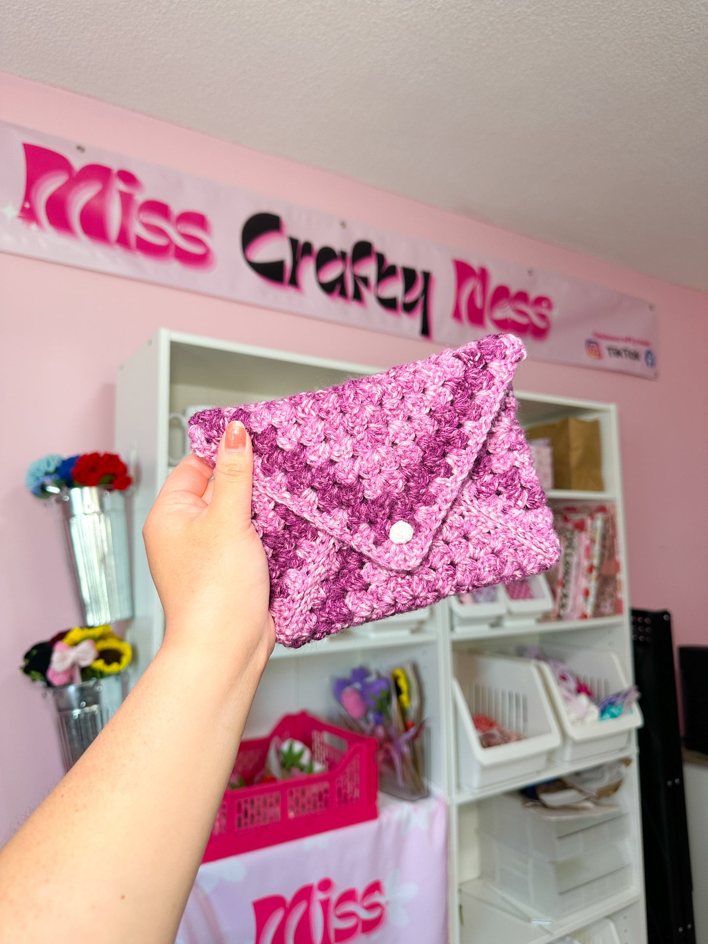 Purple ombré Crochet e-reader sleeve