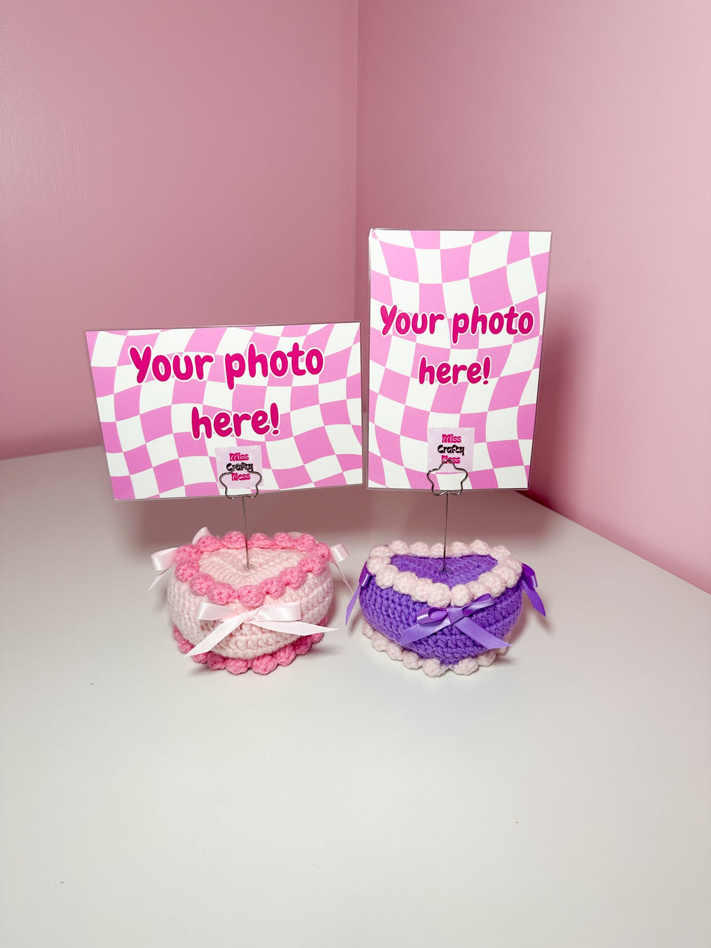 Crochet heart cake