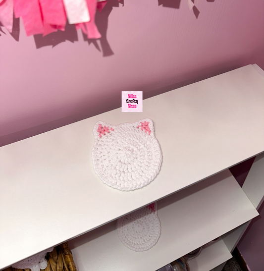 Crochet cat ear coaster