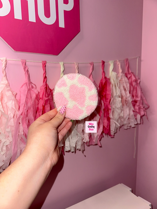 Cow print mug rug coaster