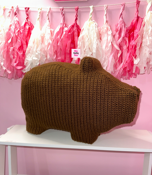 Crochet marranito pillow