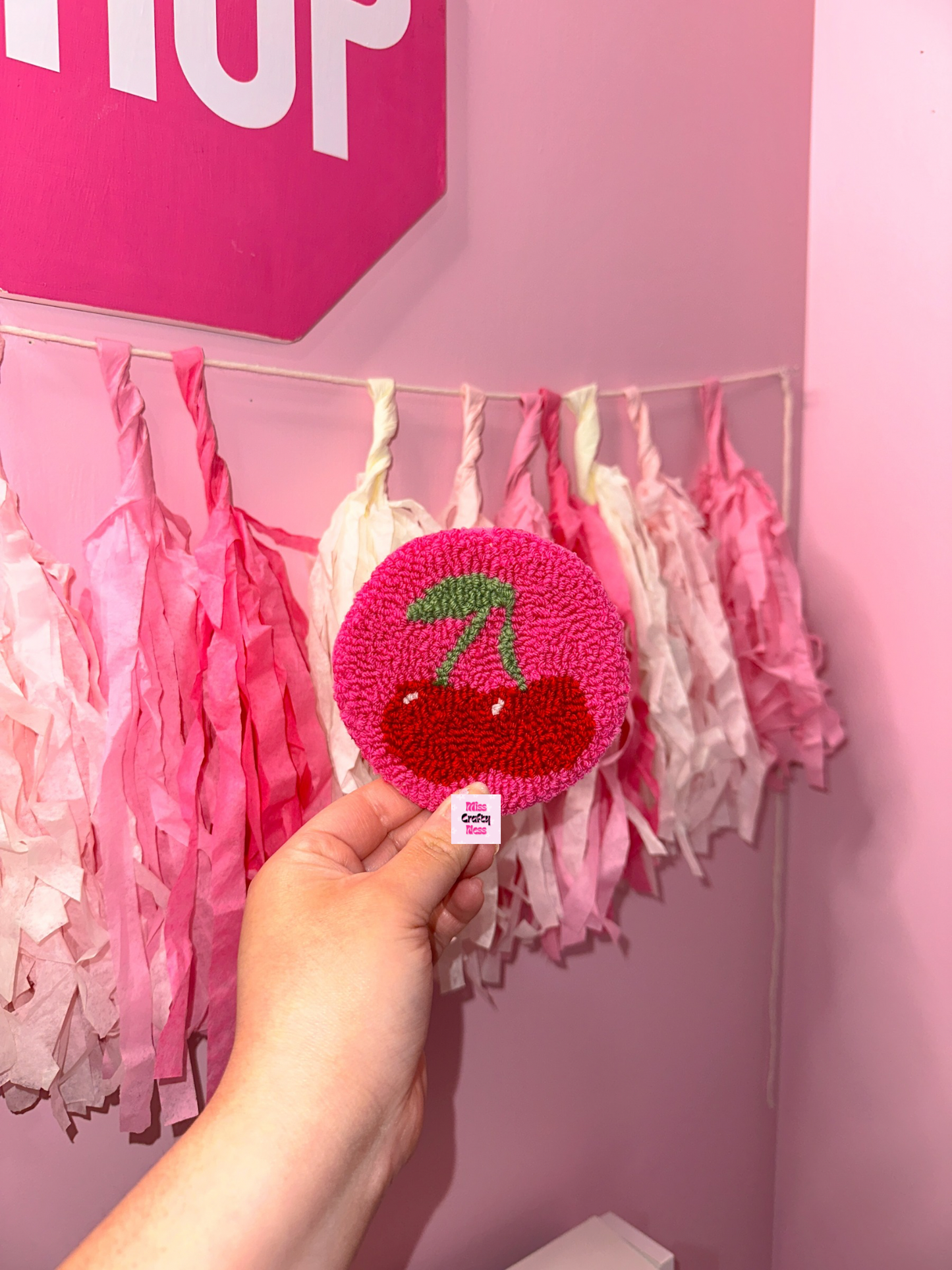 Cherry mug rug coaster