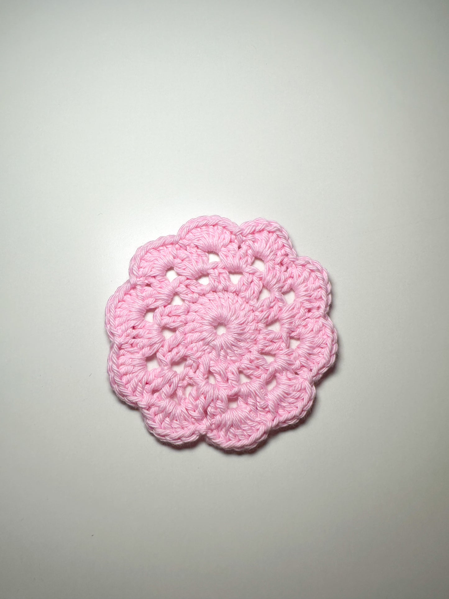 Crochet Pink floral coaster