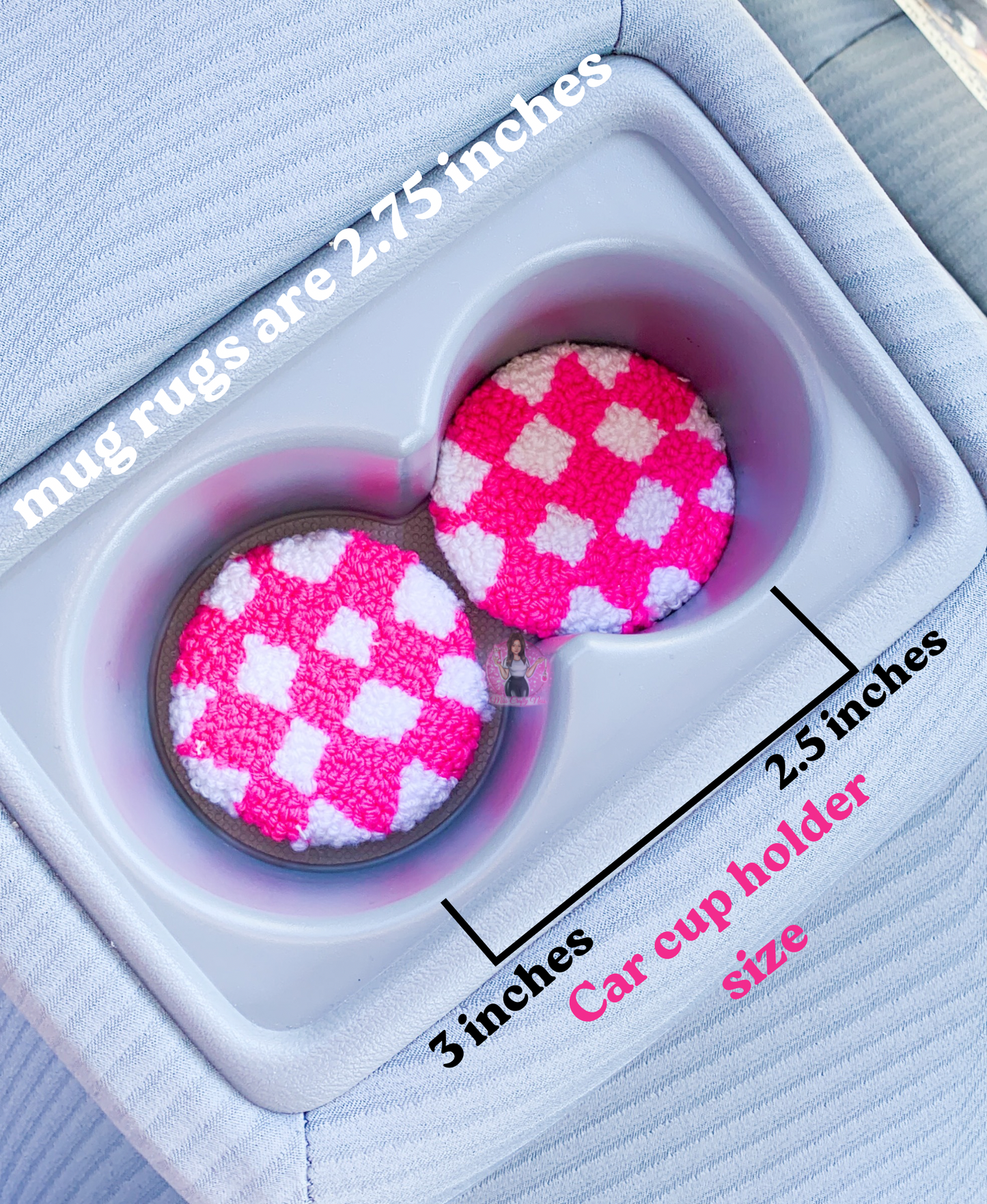 Mug rug car coasters (2 pack)