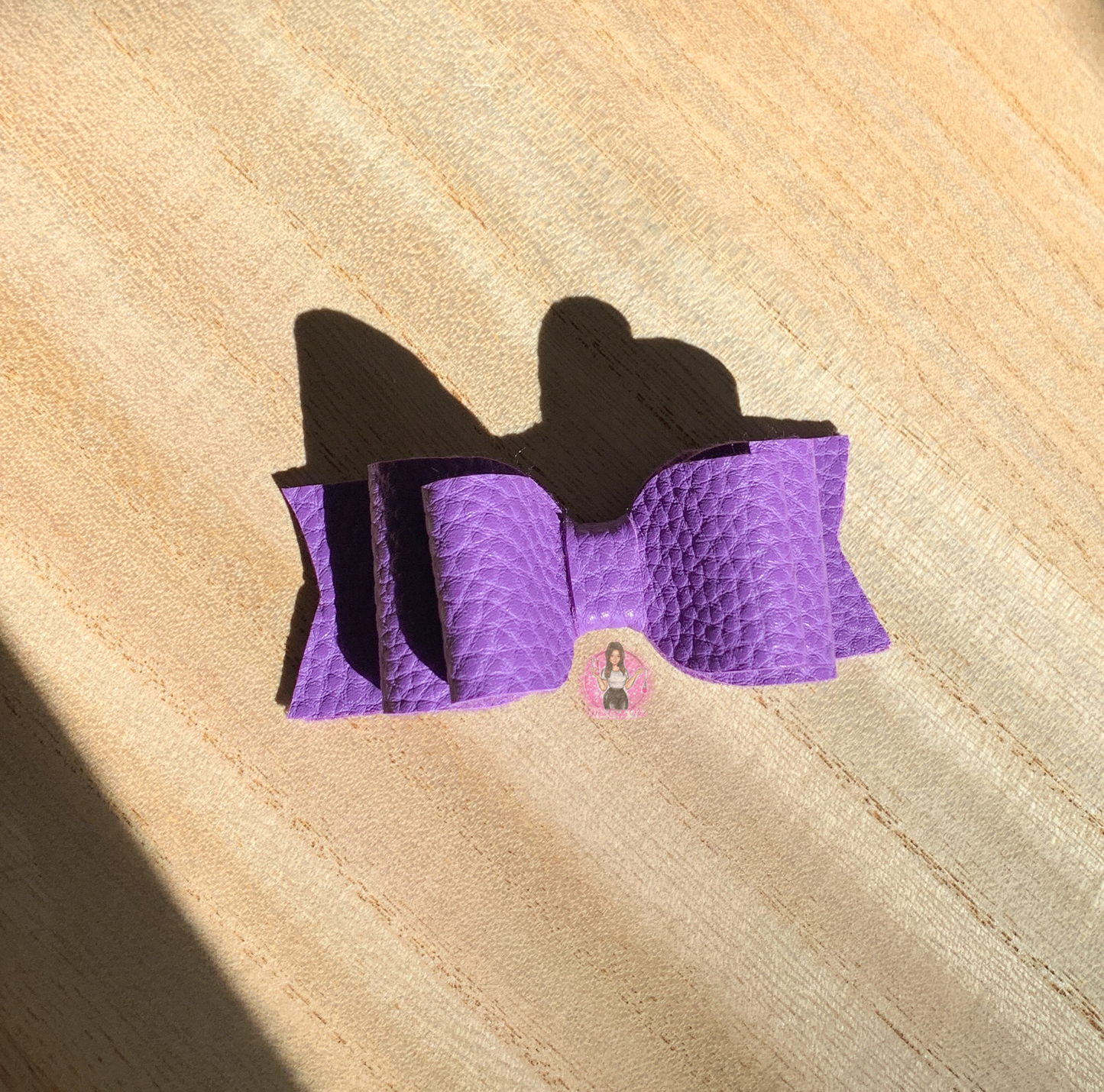 Dark Purple bow straw topper