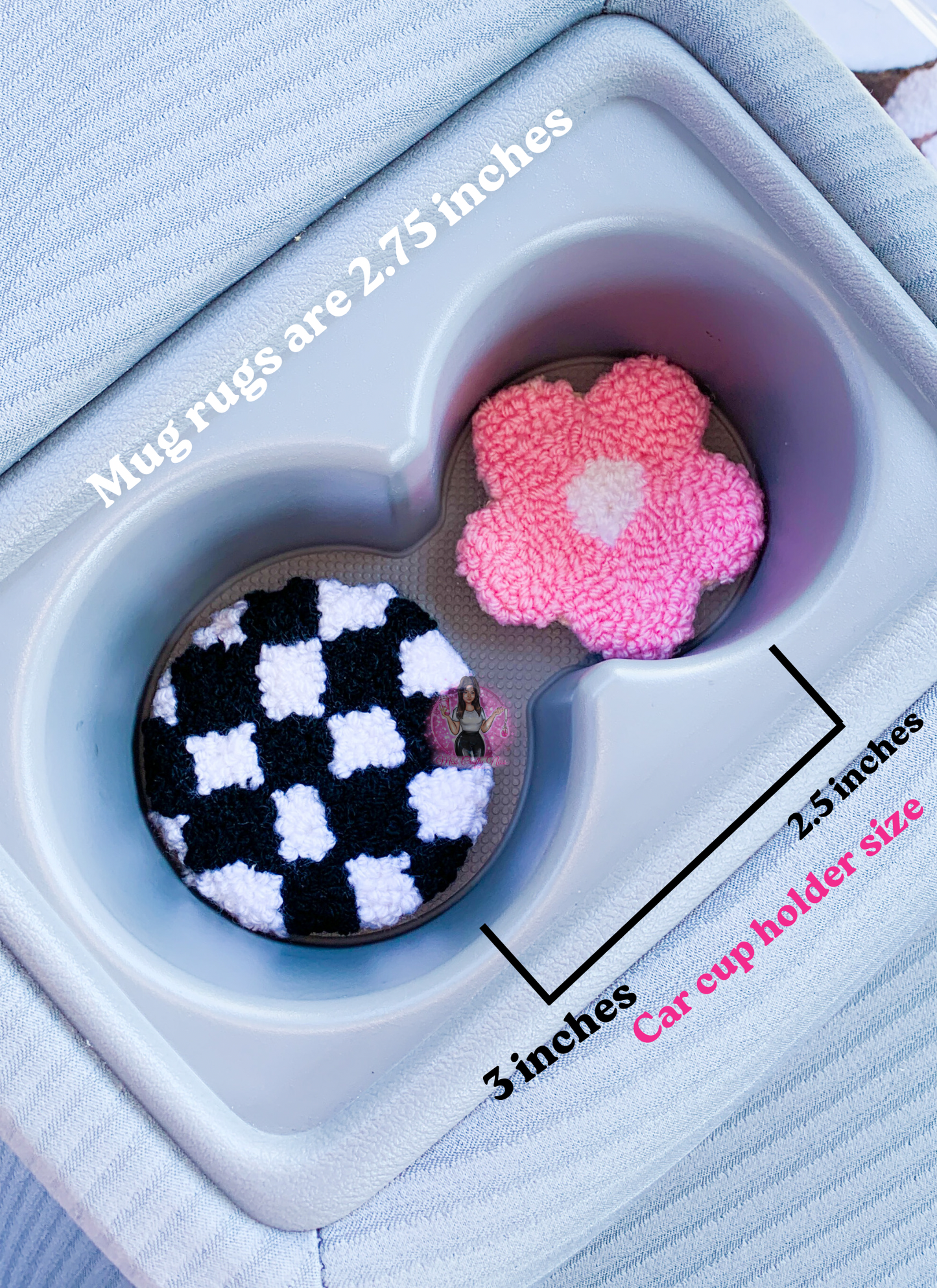 Mug rug car coasters (2 pack)