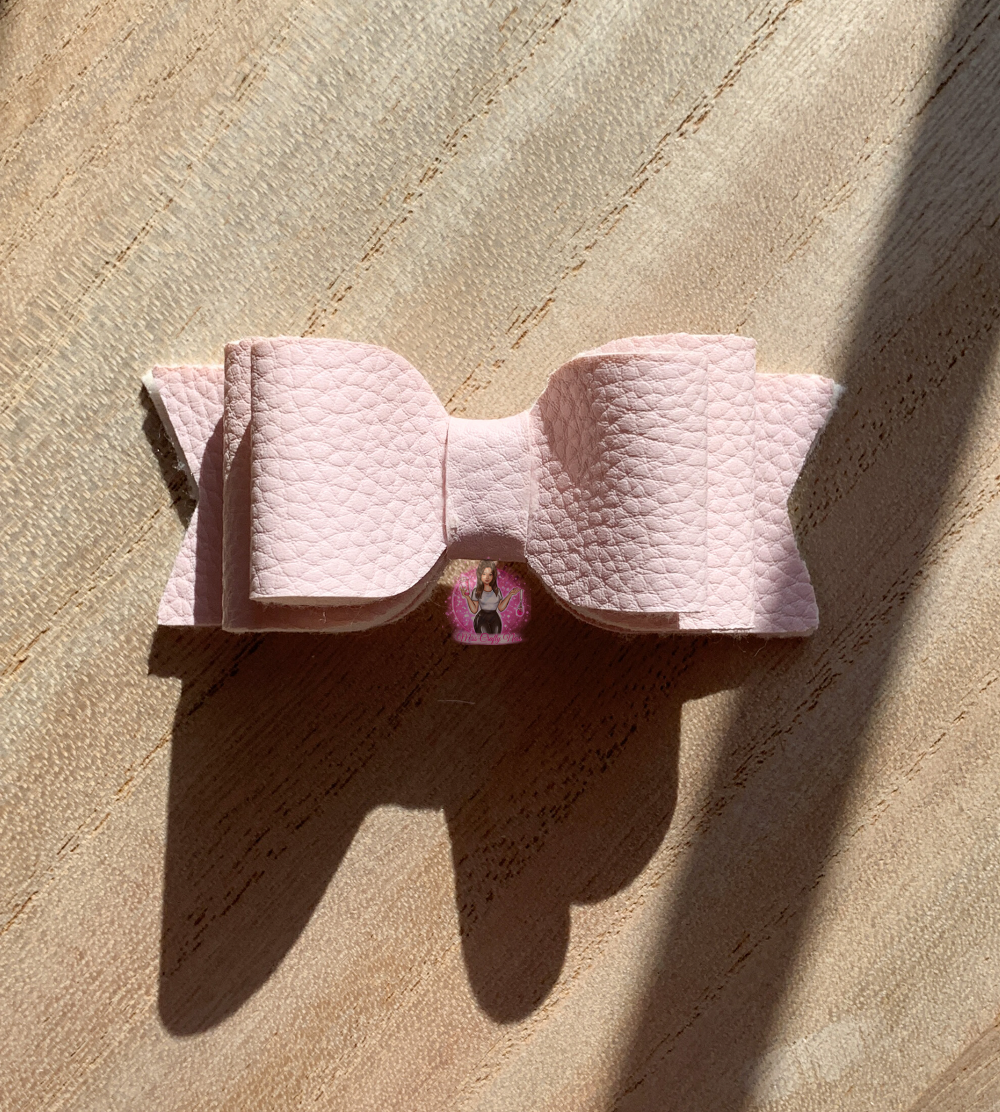 Light Pink Bow Straw Topper