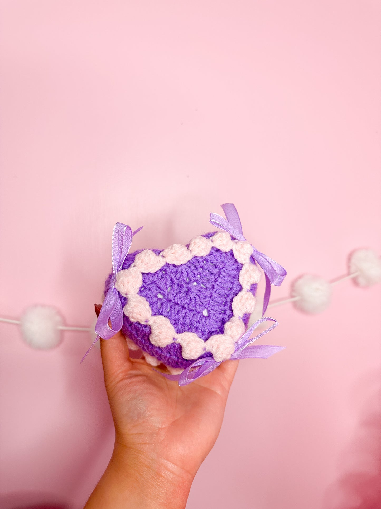 Crochet heart cake