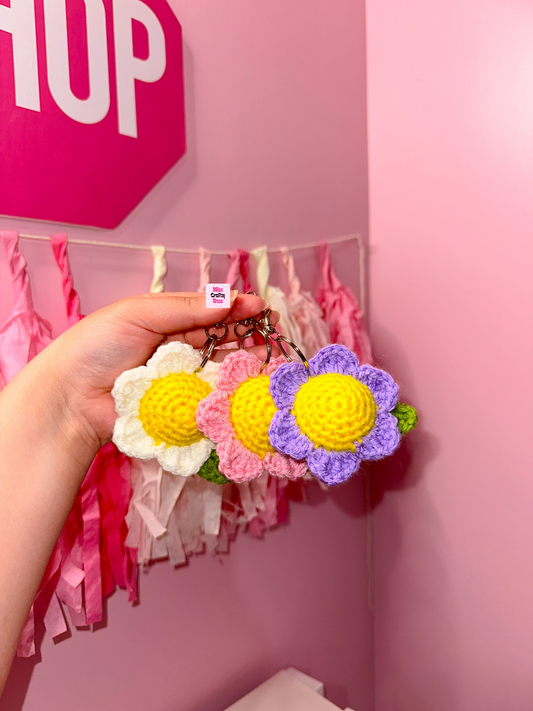Crochet Daisy keychain