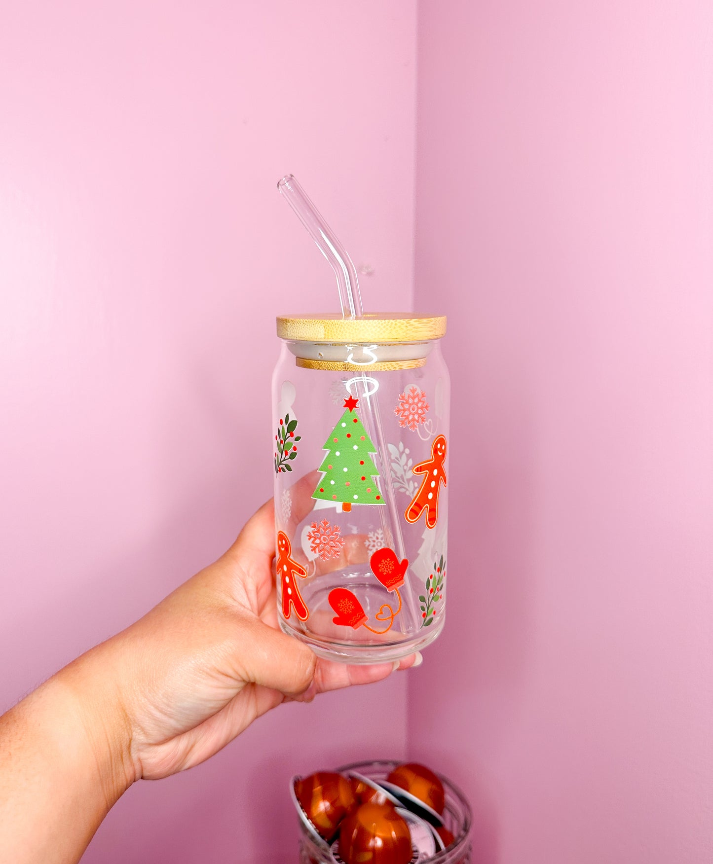 16oz holiday can glass