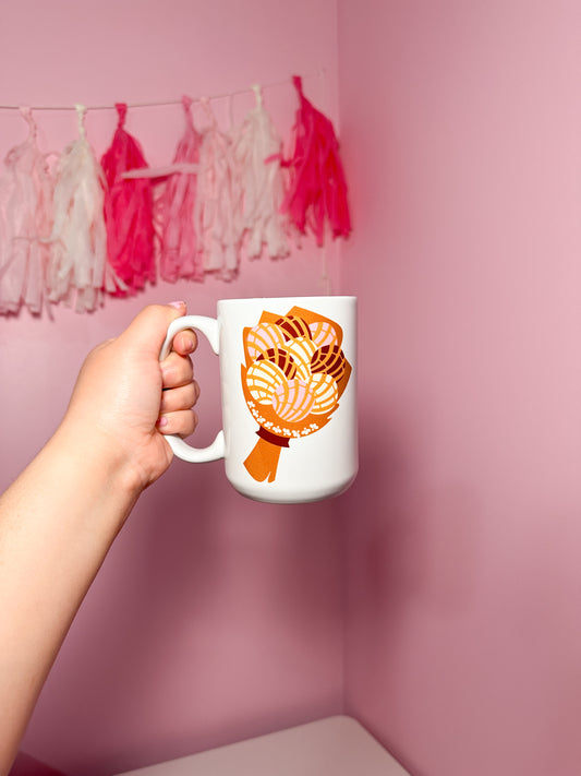 15oz Concha bouquet mug