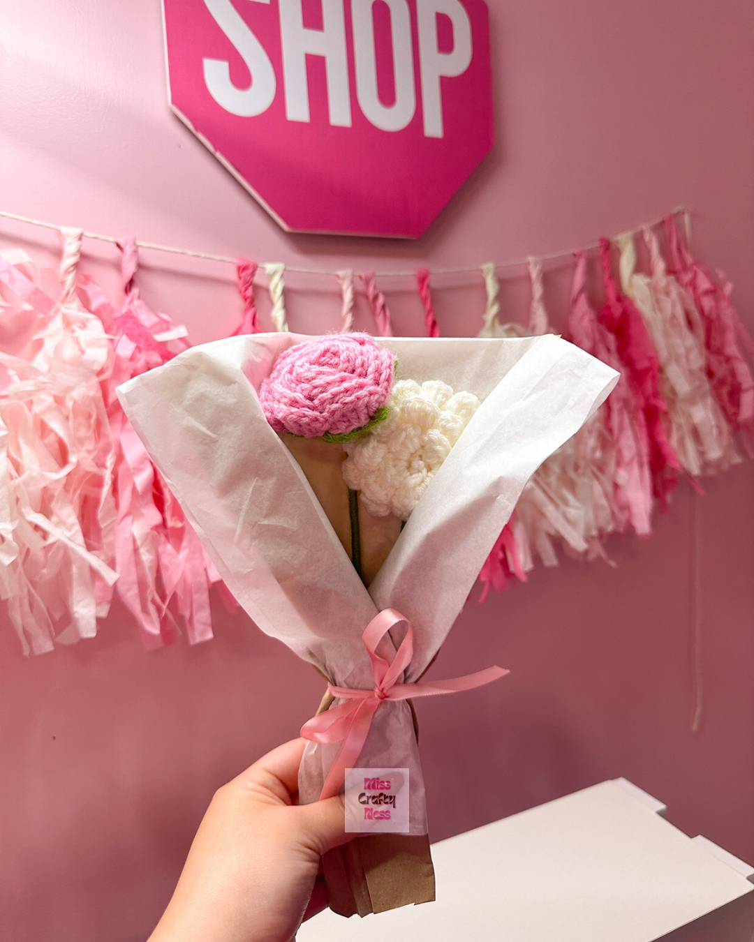 Crochet 2-count flower bouquet