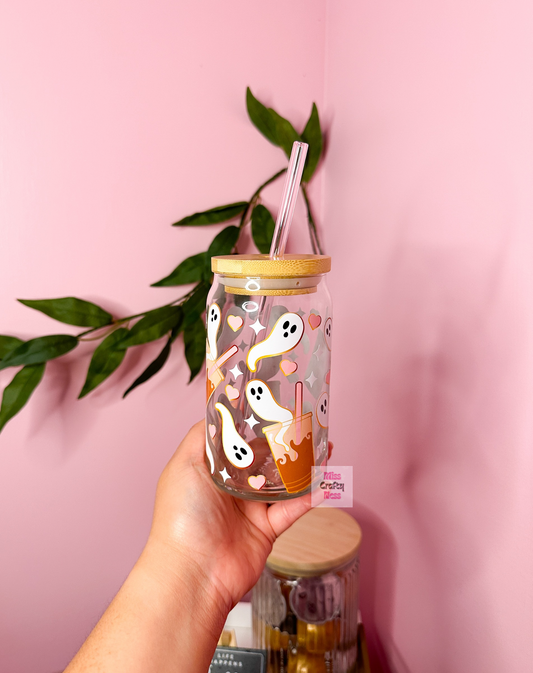 16oz iced coffee ghosties can glass