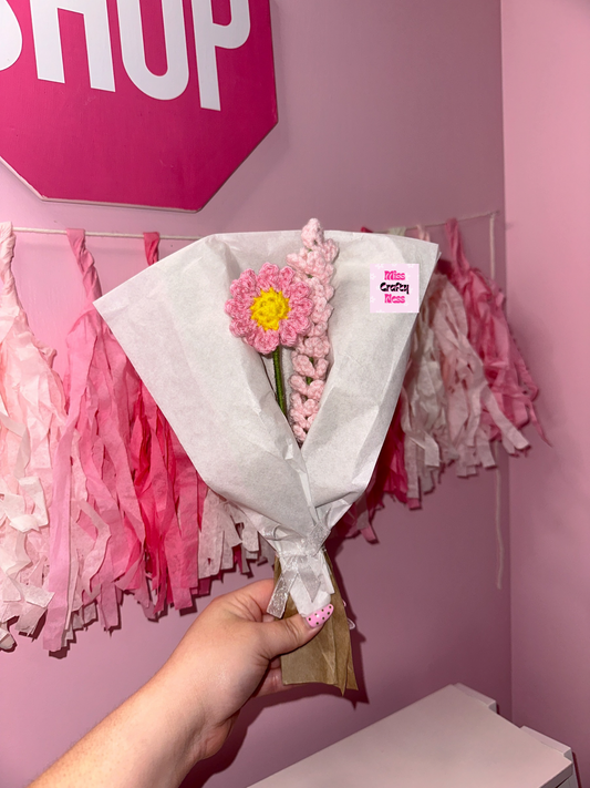 Crochet 2-count flower bouquet