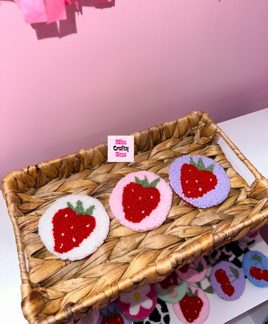 2-pack Strawberry mug rug car coasters