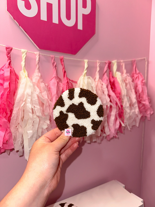 Cow print mug rug coaster