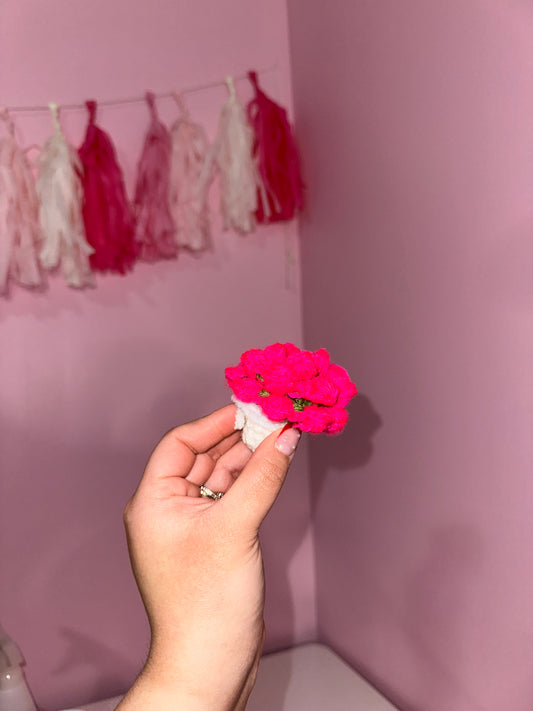 Hot pink tulip bouquet coaster