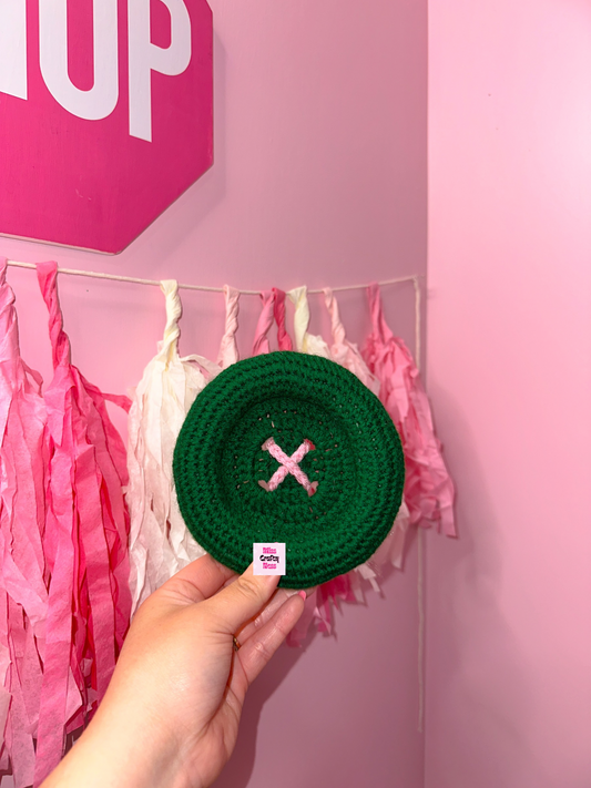 Crochet puffy button tray/coaster