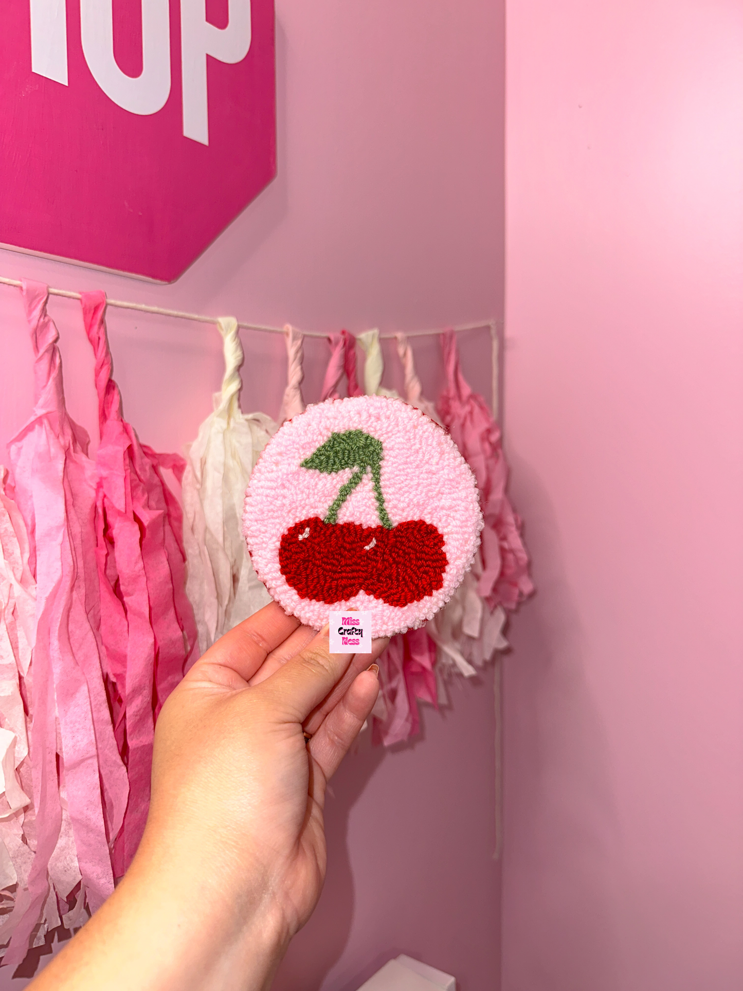 Cherry mug rug coaster