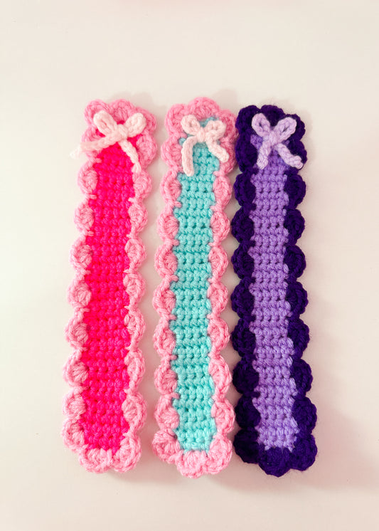 Coquette crochet bookmark