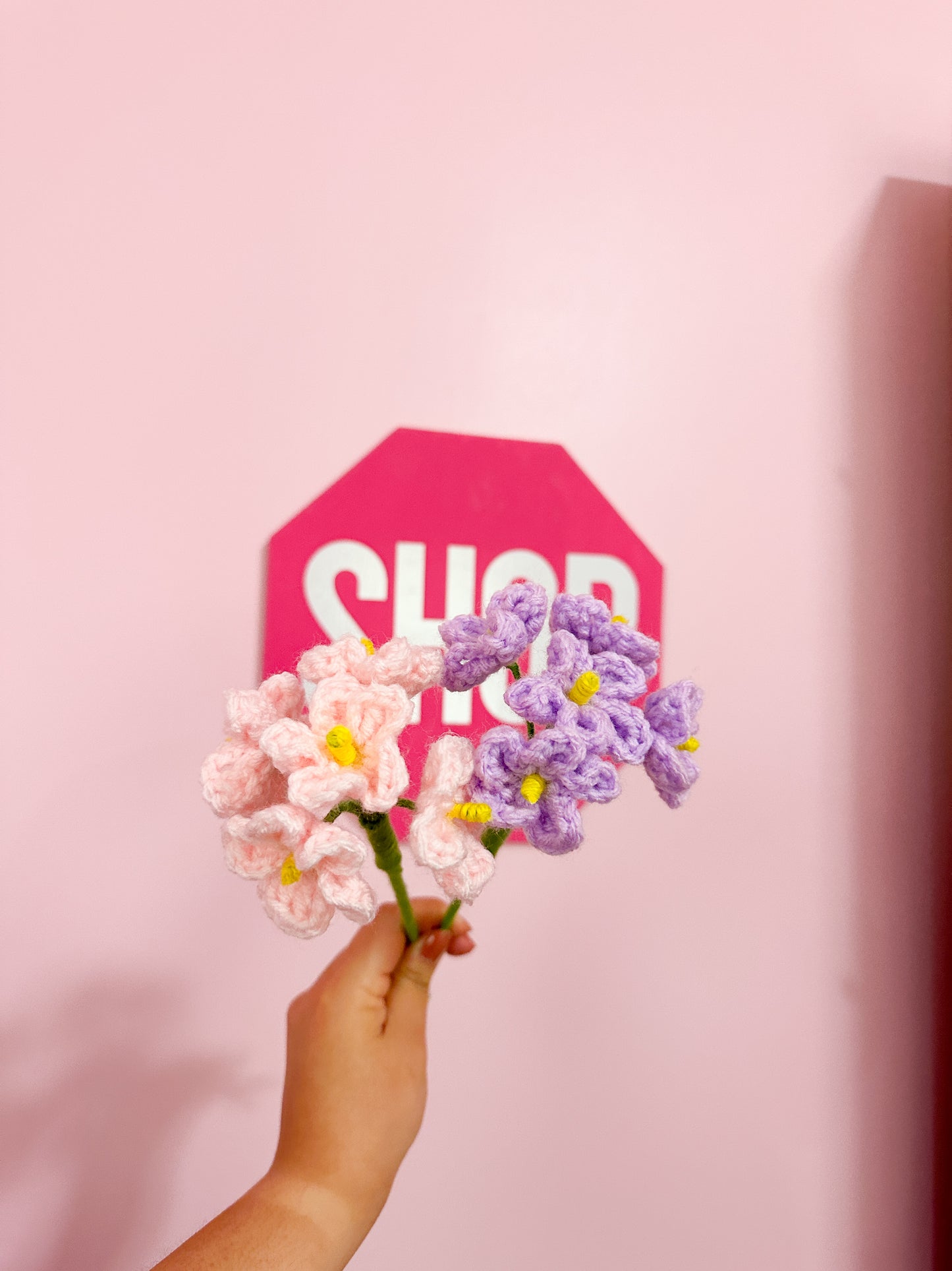 Crochet forget-me-nots