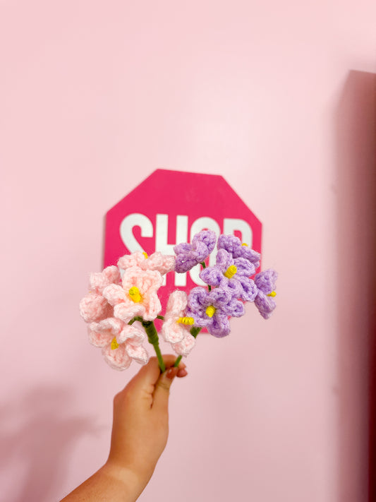 Crochet forget-me-nots