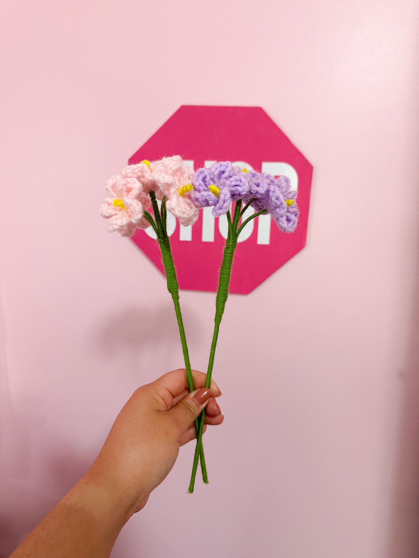 Crochet forget-me-nots