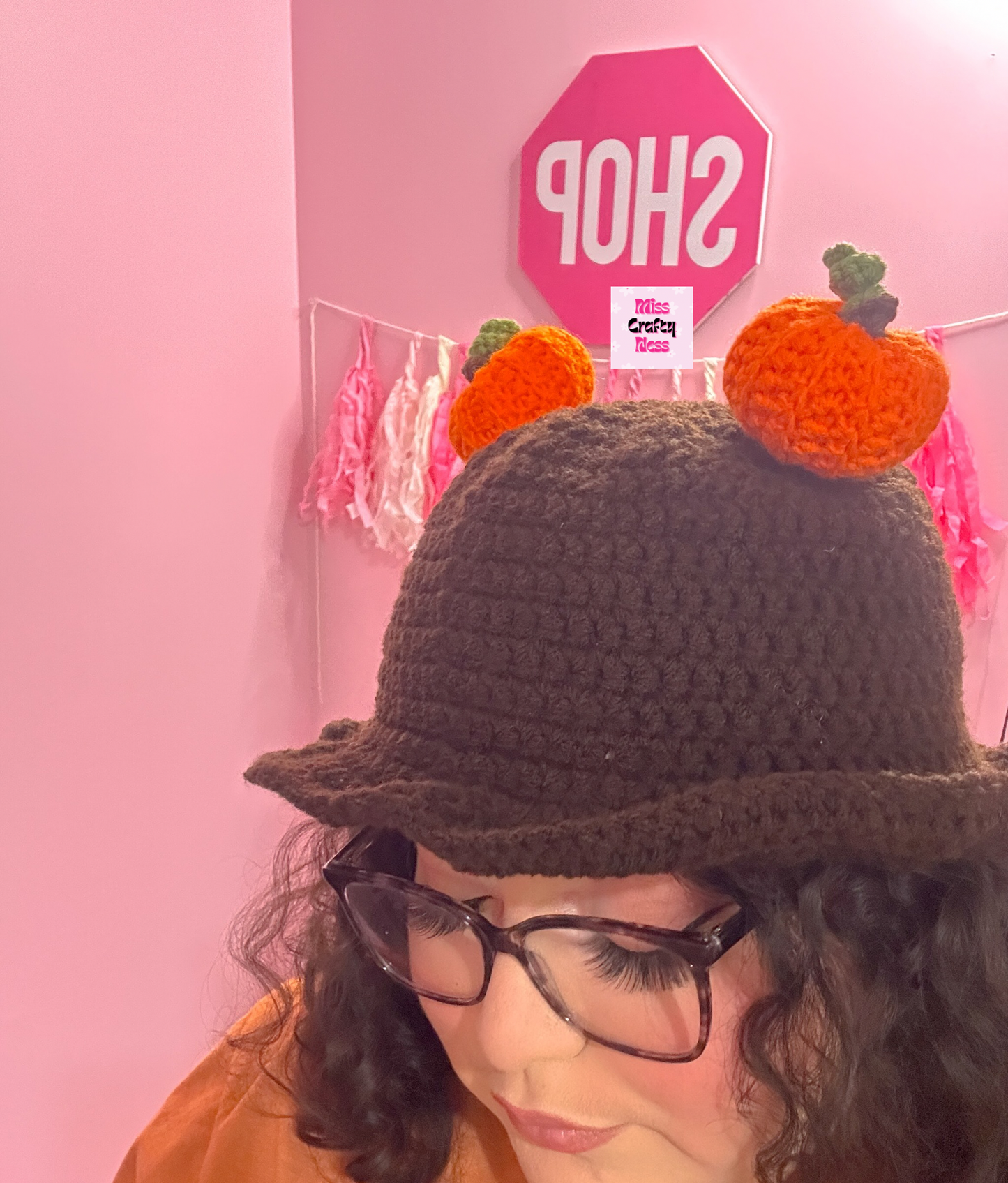 Crochet pumpkin bucket hat