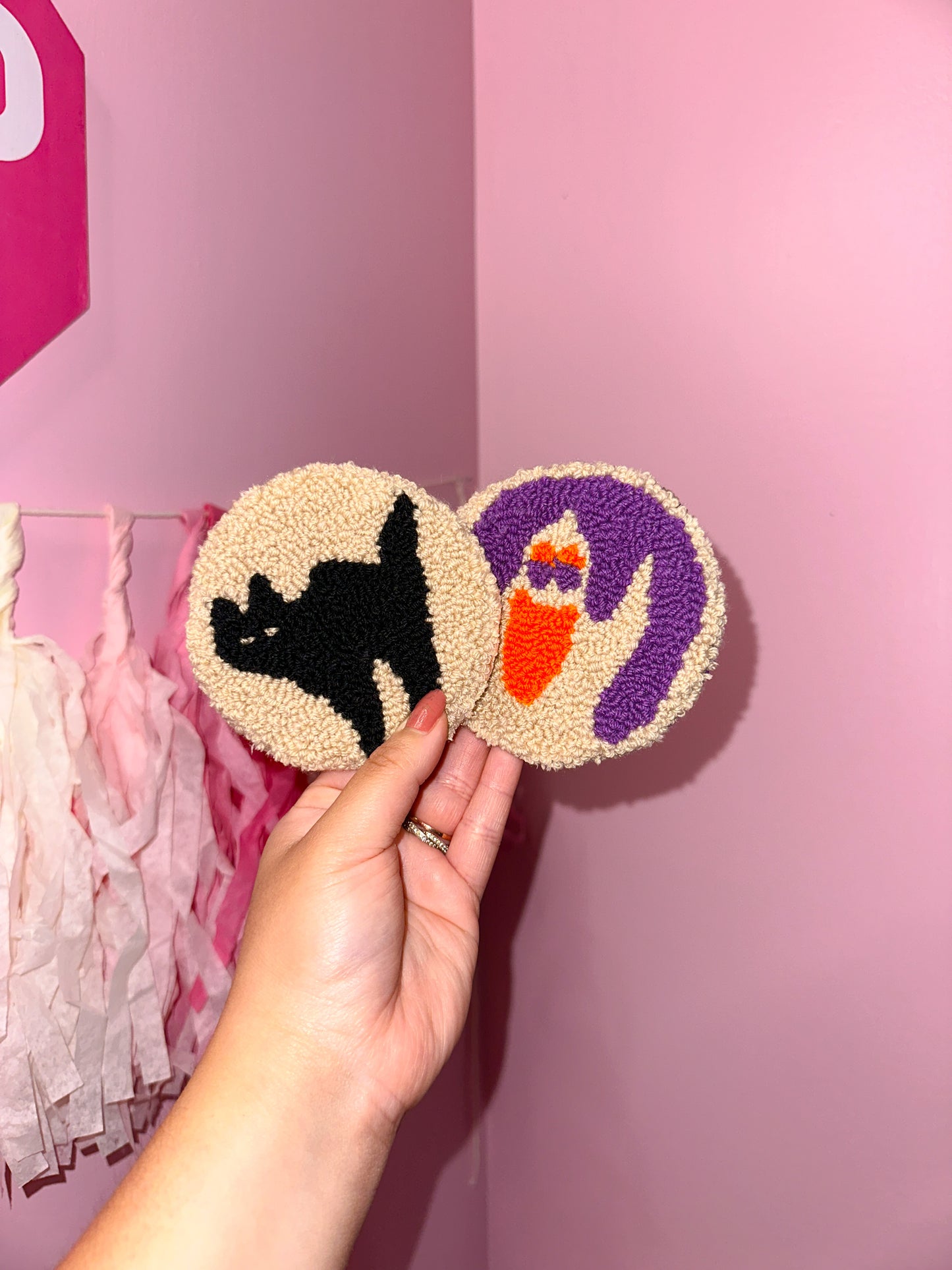 Spooky cookie mug rug coaster