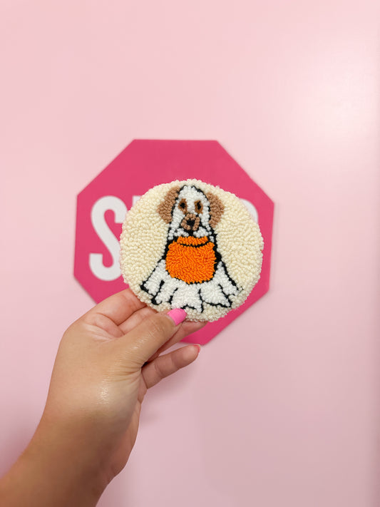 Ghost dog mug rug coaster