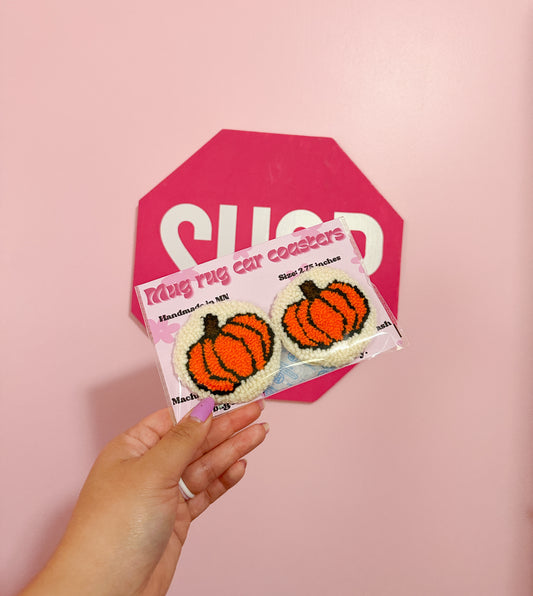 Pumpkin car coasters (2-pack)