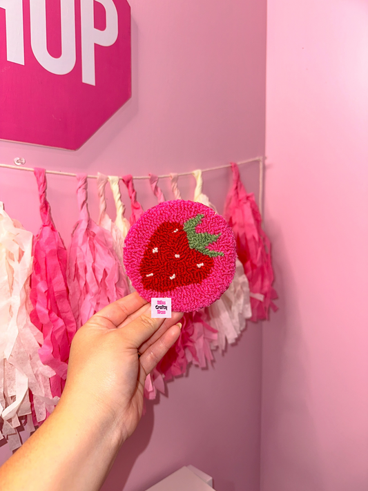 Strawberry mug rug coaster