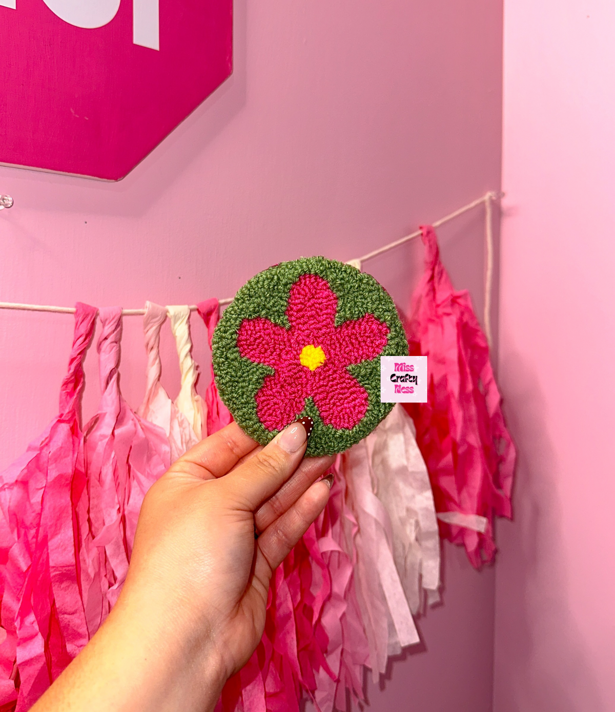Flower mug rug coaster