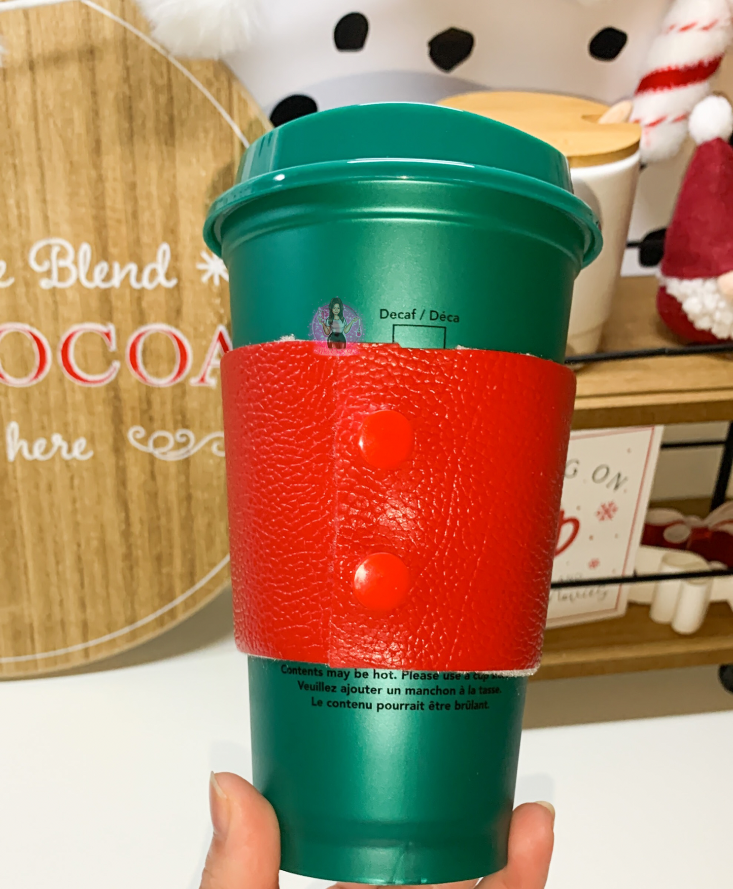 Red reusable hot cup sleeve